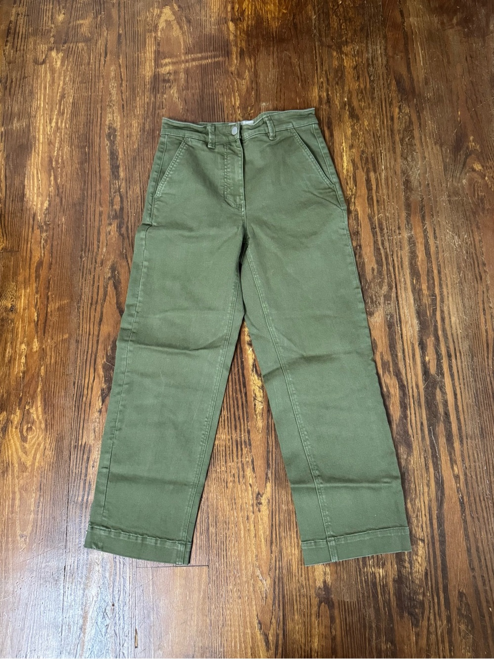 Everlane Olive Green Utility Straight-Leg Cropped Chinos
